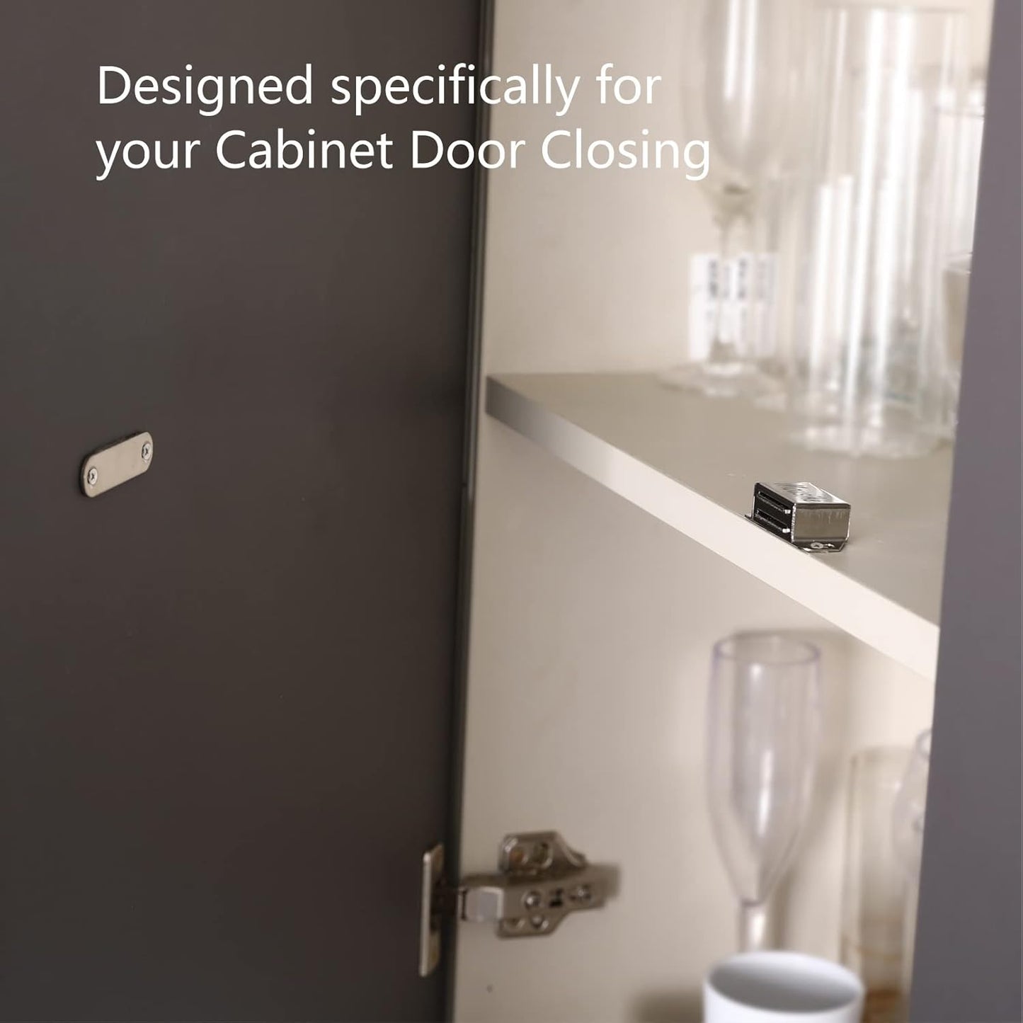 Mousike Cabinet Magnets Magnetic Door Catch Stainless Steel Door Magnet for Kitchen Bathroom