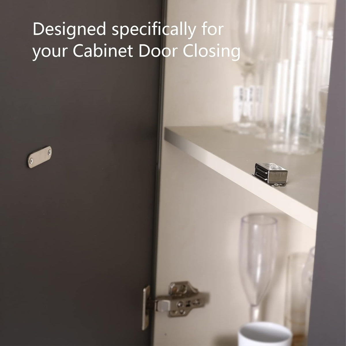 Mousike Cabinet Magnets Magnetic Door Catch Stainless Steel Door Magnet for Kitchen Bathroom