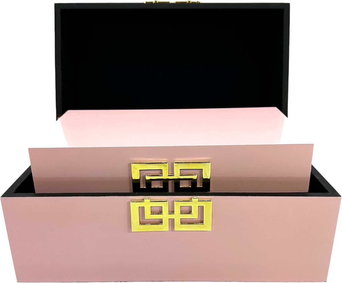 Galt International Storage Box Set Decorative Storage Box w/Hinged Lid Classic Design Wood Decor