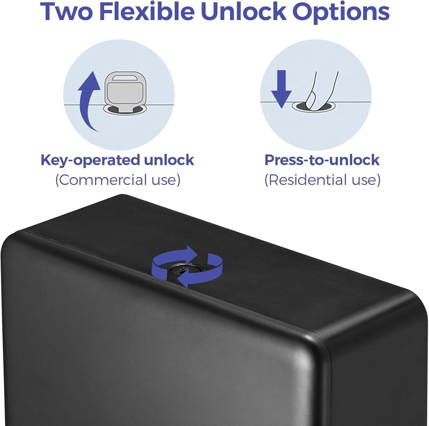 2-Pack Multifold Paper Towel Dispenser Wall Mount (Black) – Large Capacity C-Fold, Trifold, and