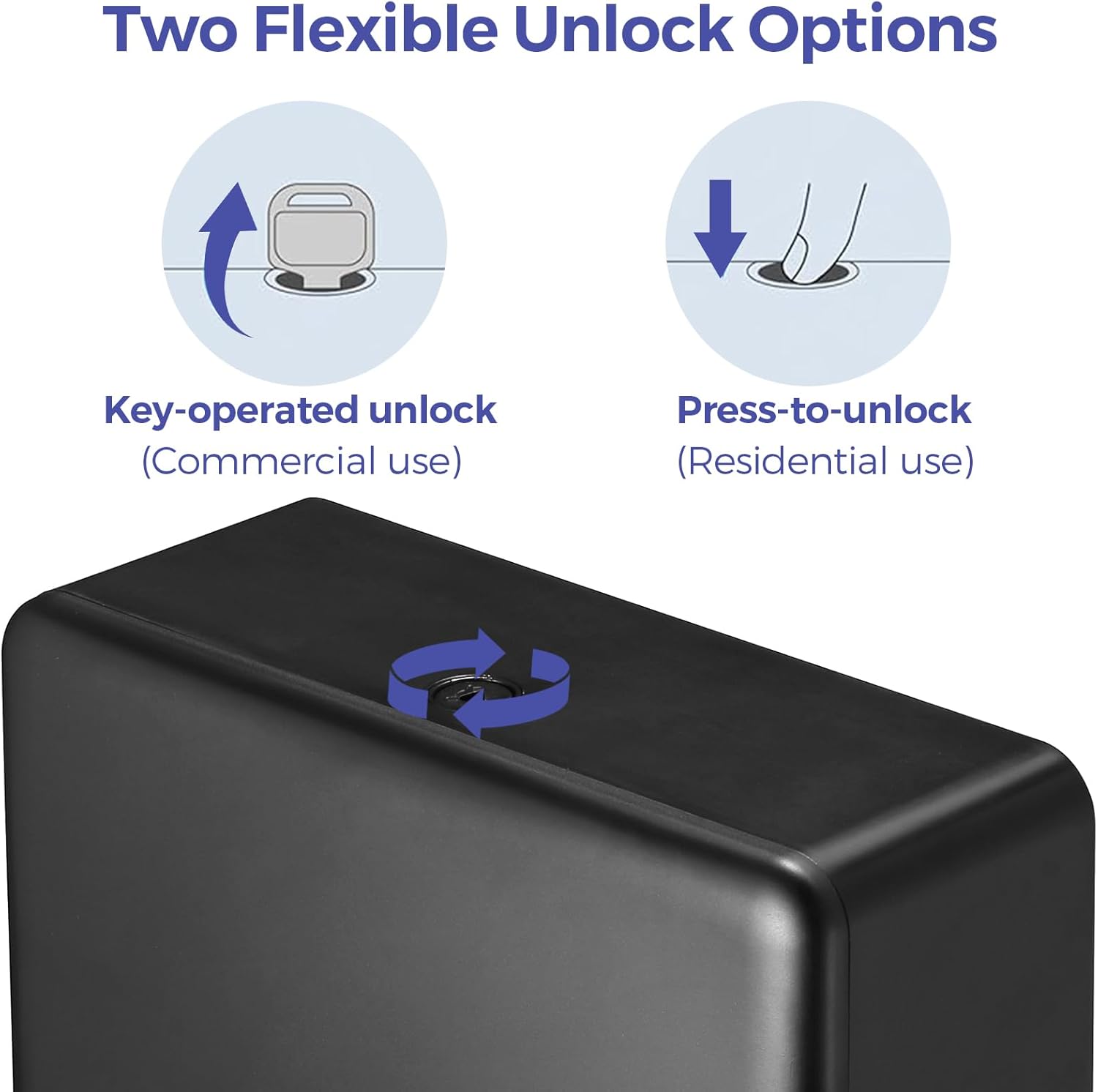 2-Pack Multifold Paper Towel Dispenser Wall Mount (Black) – Large Capacity C-Fold, Trifold, and