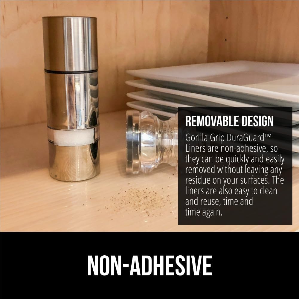 GORILLA GRIP DuraGuard Shelf Liner, 20x30 Non-Adhesive Cabinet Liners for Kitchen Drawers, Shelves
