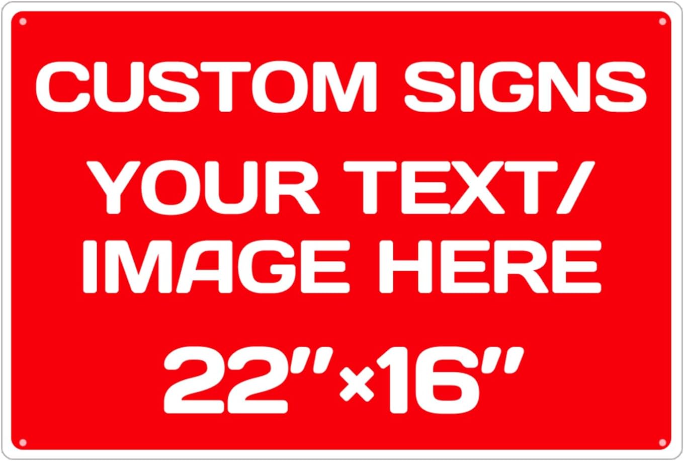 Personalized Aluminum Weatherproof Metal Sign - Multiple Sizes, Custom Text and Picture - Hazard