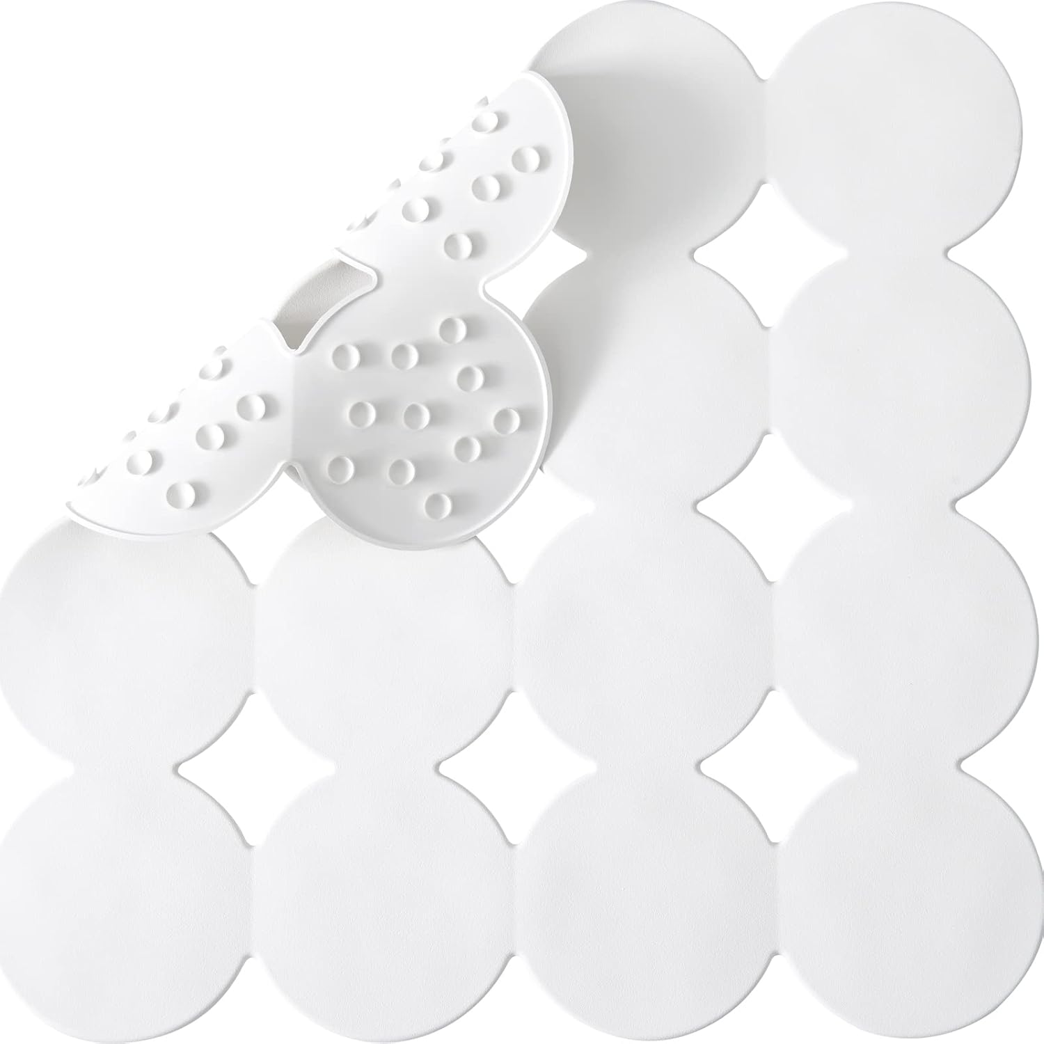 Square Shower Mat Nonslip - Rubber Bathtub Mat with Suction Cups for Inside Shower Bathroom Floor