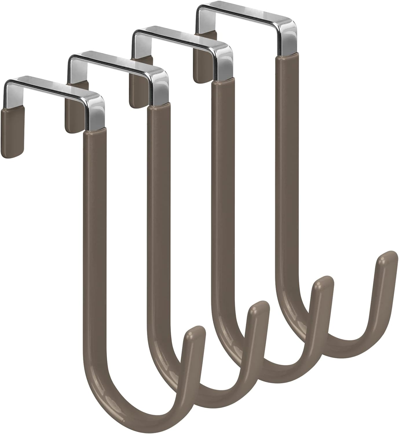 FYY Over The Door Hooks, 4 Pack Door Hangers Hooks with Rubber Prevent Scratches Heavy Duty