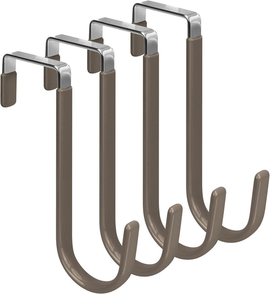 FYY Over The Door Hooks, 4 Pack Door Hangers Hooks with Rubber Prevent Scratches Heavy Duty