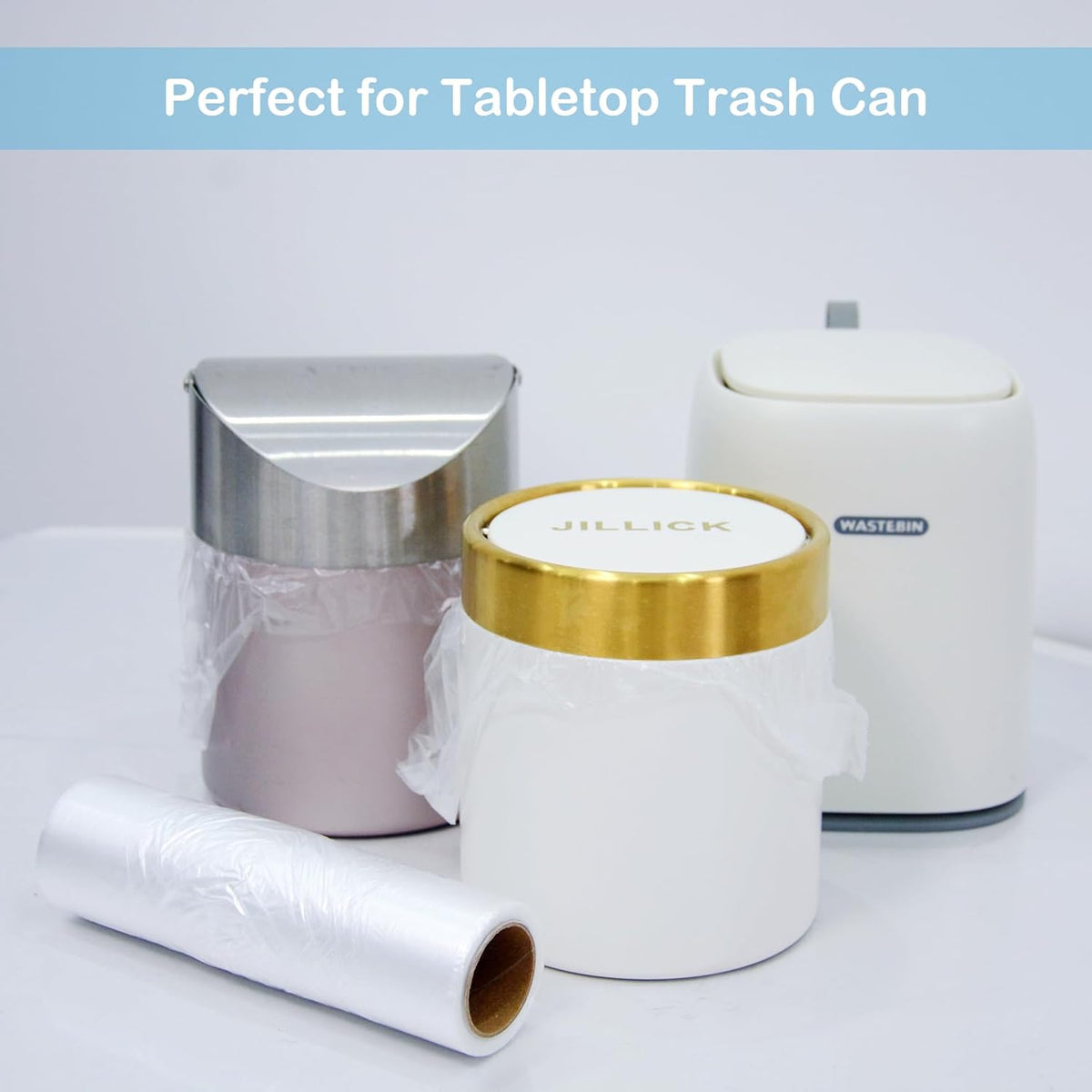Mini Trash Bags 1.6 Liter/0.4 Gal- 200 Count Tiny Clear Trash Can Liners for Countertop, Desktop