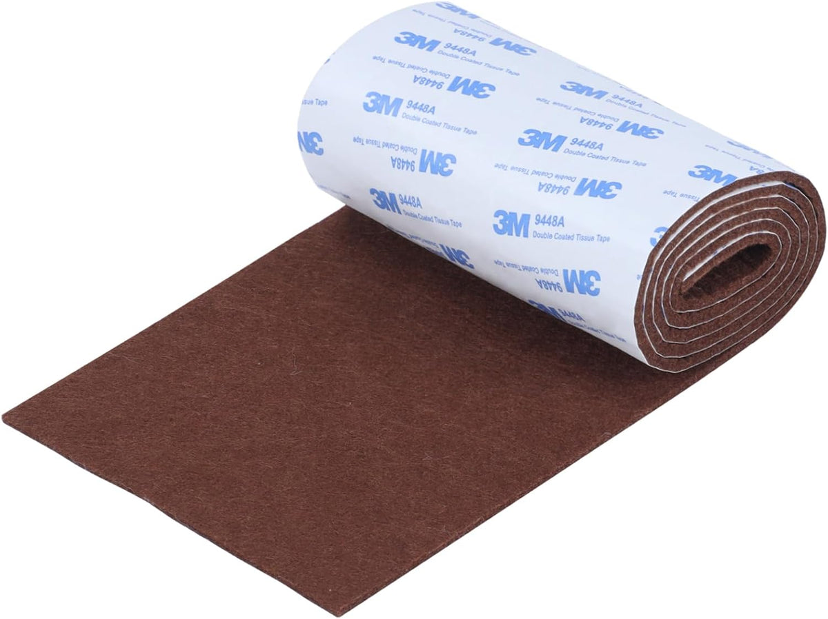 Felt Furniture Pads, Non Slip Self Adhesive Cuttable Felt Tape Brown Heavy Duty Felts Strip Roll