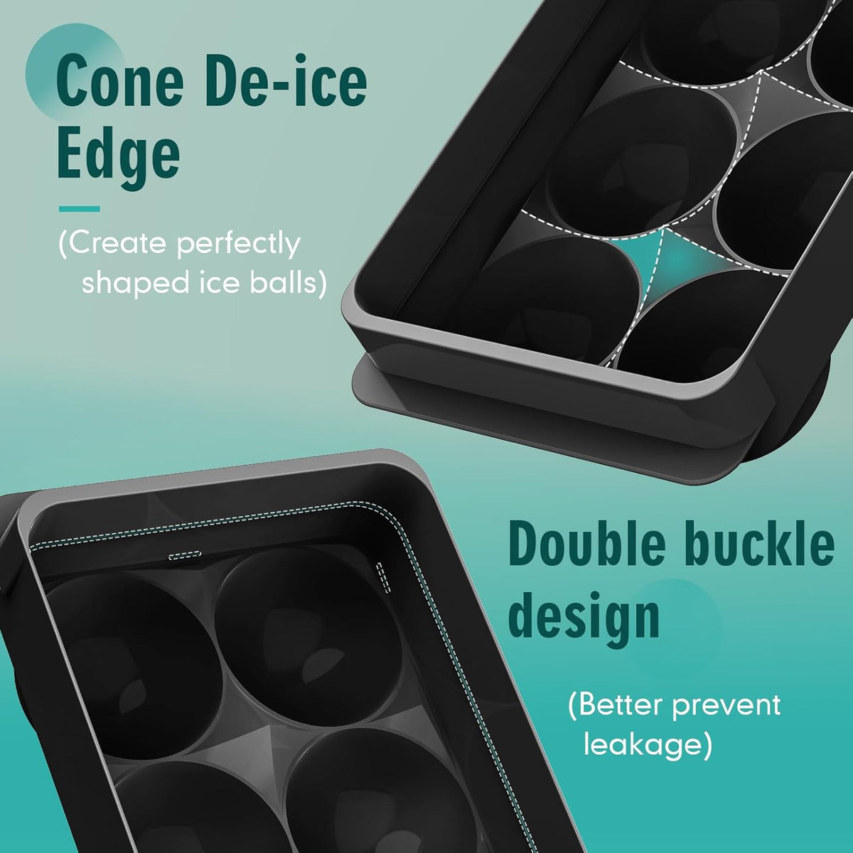 WIBIMEN Large Ice Cube Molds, Big Round Whiskey Ice Cube Trays for Freezer, Easy to Fill & Release