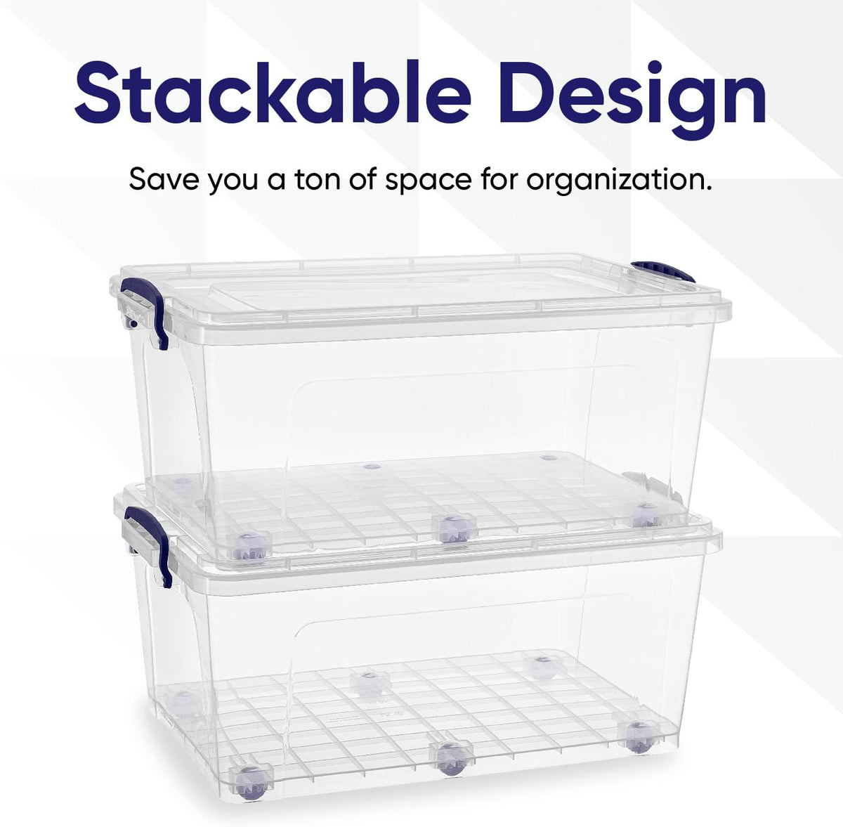 Superio Storage Bins with Lids, Clear Plastic Containers for Organizing, Stackable Totes, BPA Free