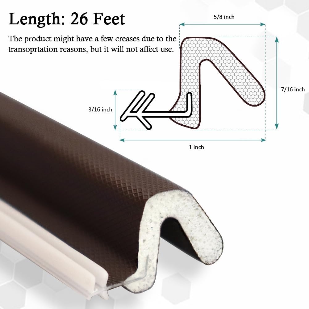 Kerf Weather Stripping Door Seal Strip 26 Ft Q Foam Door Weatherstrip Seal with Slot Card Slot