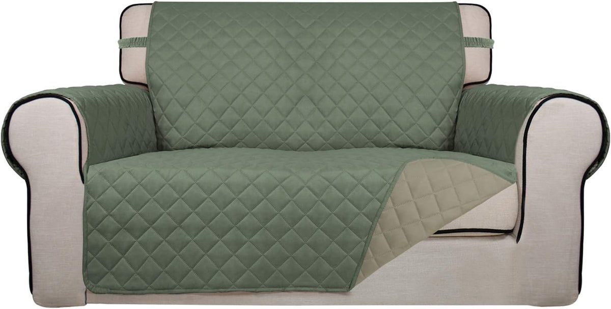PureFit Reversible Quilted Sofa Cover, Water Resistant Slipcover Furniture Protector, Washable