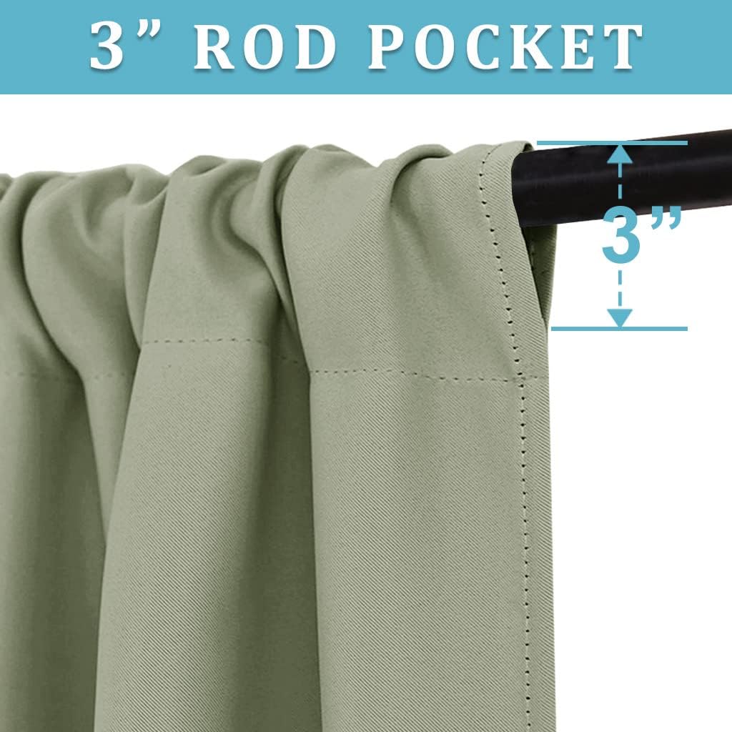 RYB HOME Blackout Curtains for Kitchen, Over Sink Privacy Curtains Window Decor, Thermal Insulating