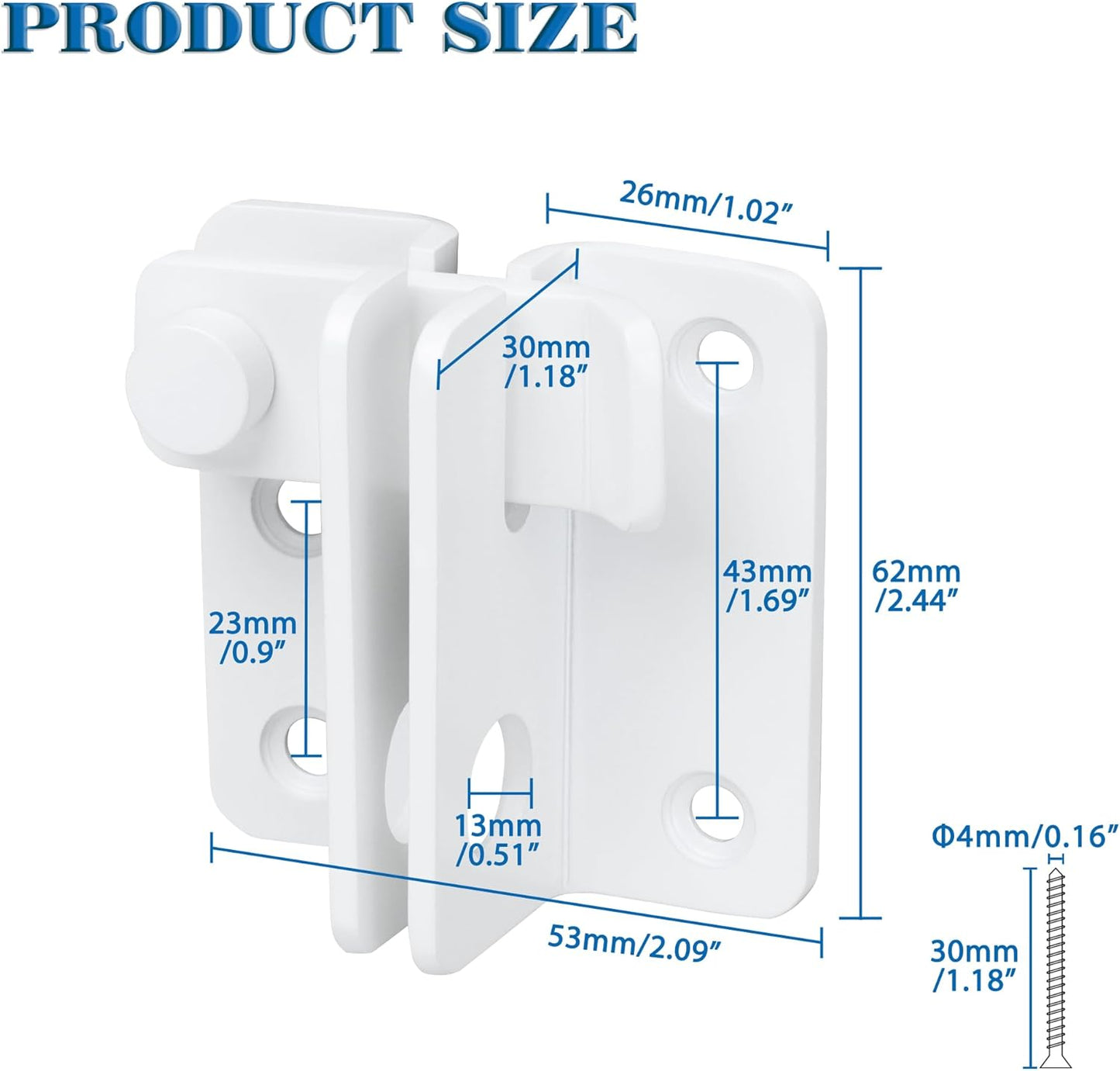 Alise Flip Latch,Gate Latches Slide Bolt Latch Safety Door Lock Catch for Barn Cabinet Pet Cage