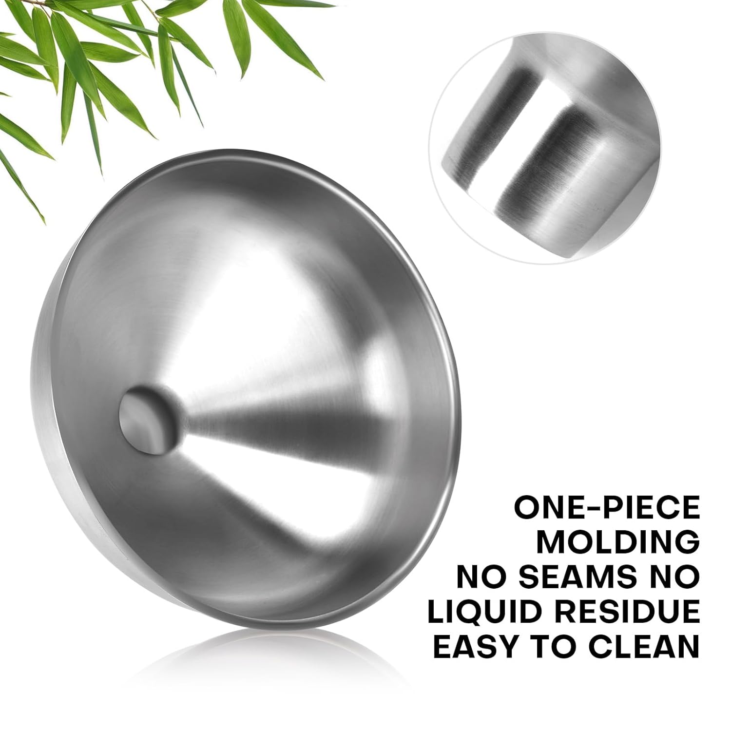 Stainless Steel Metal Funnel Set of 2, Kitchen Filling Funnel (0.5-inch Narrow Mouth) and (1-inch
