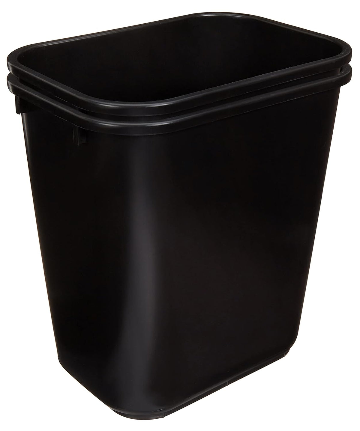 Amazon Basics Trash Can, Rectangular Commercial Office Wastebasket, 7 Gallon (Pack of 2), Black