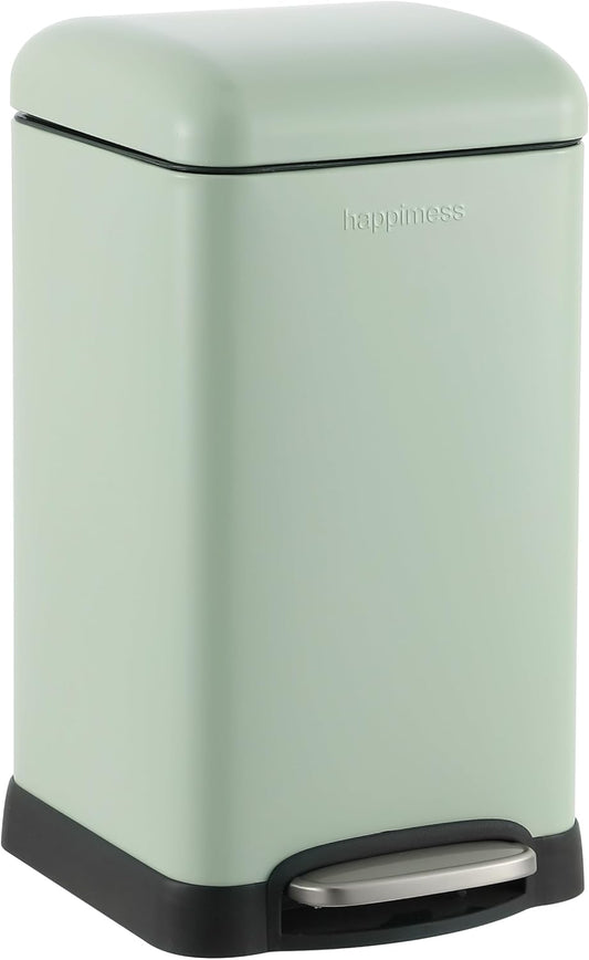 happimess HPM1012I Betty Retro Mini 3.2-Gallon Step-Open Trash Can, Fingerprint Resistant, Modern