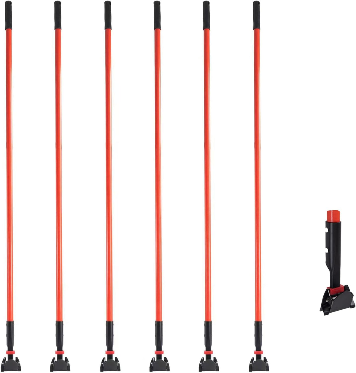 Matthew Cleaning Jaw Clamp Mop Handle, Snap-On Fiberglass Dust Mop Handle for Floor Cleaning