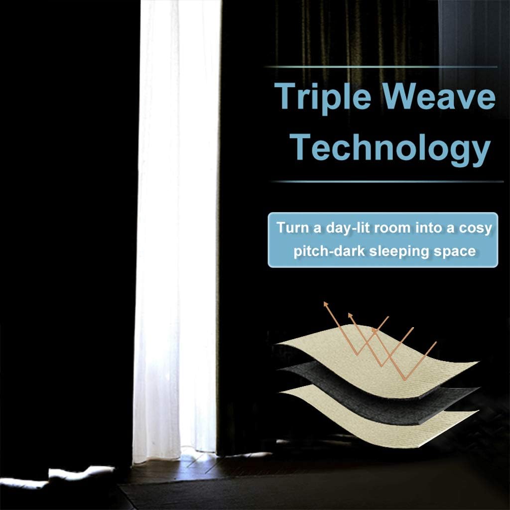 RYB HOME Blackout Curtains for Kitchen, Over Sink Privacy Curtains Window Decor, Thermal Insulating