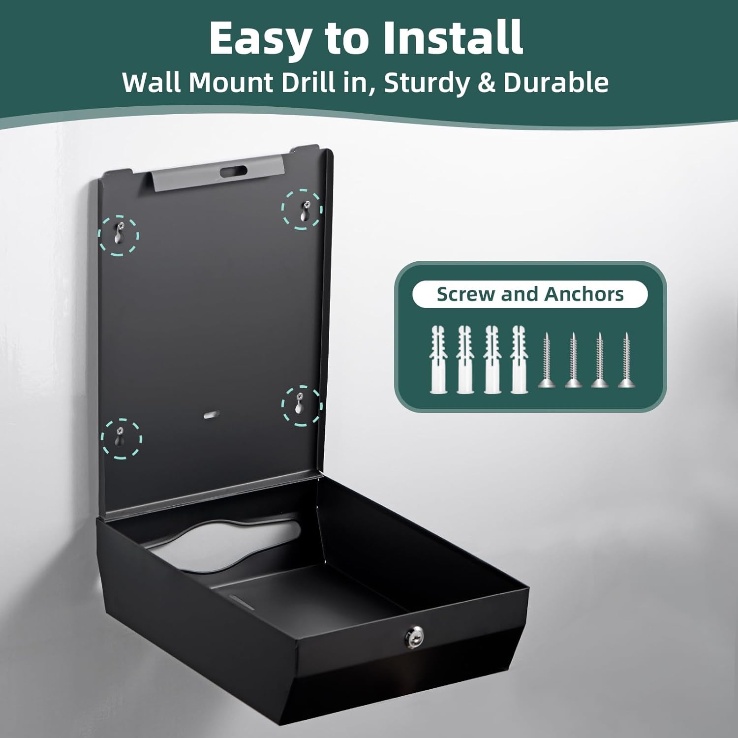 Paper Towels Dispenser Wall Mounted with Key Lock, Multifold C Fold Trifold Hand Towel Dispenser