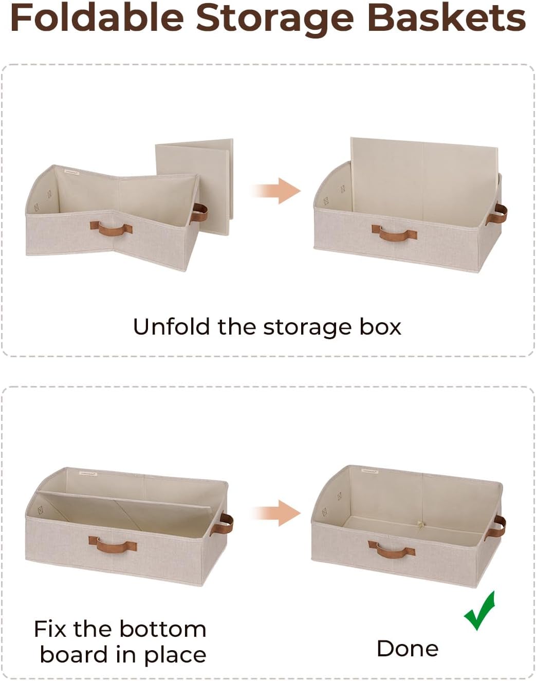 StorageWorks Closet Storage Bins, Trapezoid Organizer Box for Shelves, Fabric Clothes Bin, Foldable