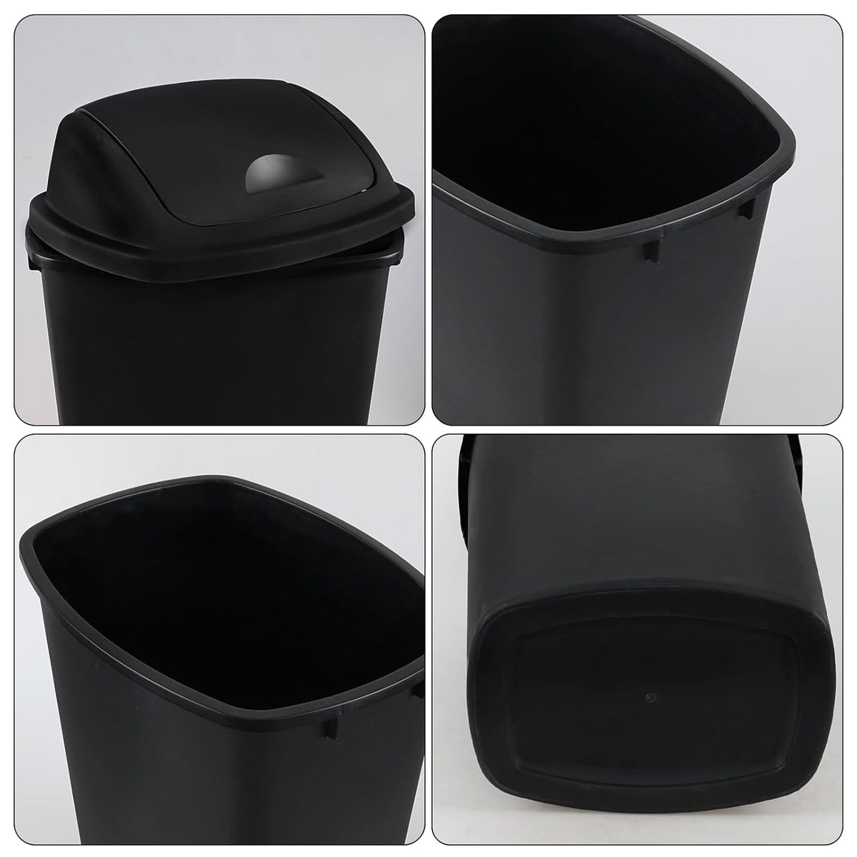 13 Gallon / 50 L Swing Lid Tall Kitchen Trash Can, 4-Pack, Restaurants, Garage, Classroom, Office