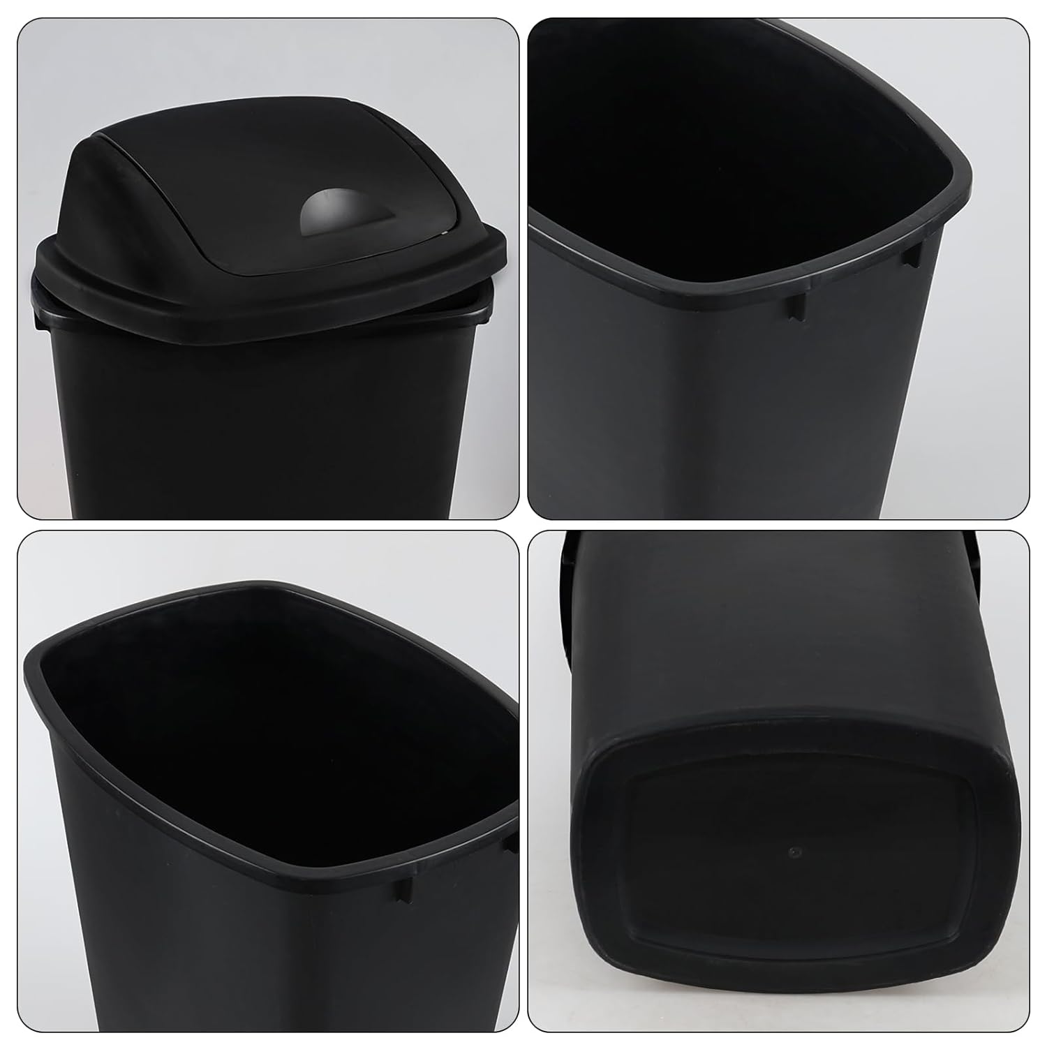 13 Gallon / 50 L Swing Lid Tall Kitchen Trash Can, 4-Pack, Restaurants, Garage, Classroom, Office