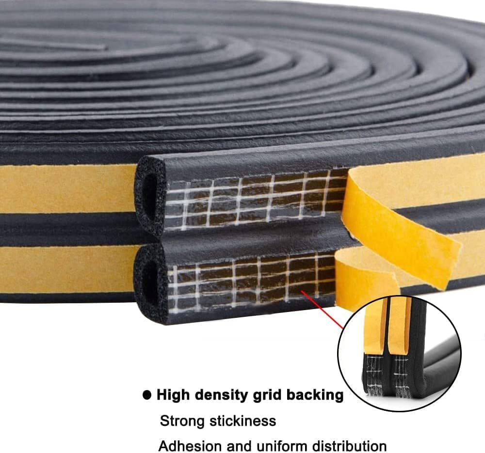Weather Stripping Seal Strip Tape, Doors Windows Frame Self Adhesive D Type Foam Sealing Tape