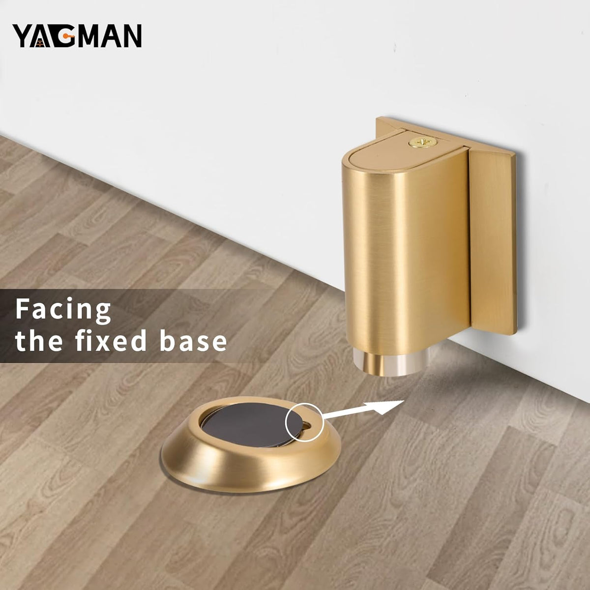 1 Pack Magnetic Door Stoppers Retractable Bottom of Door Holder No Drilling Mount Floor Door Stop