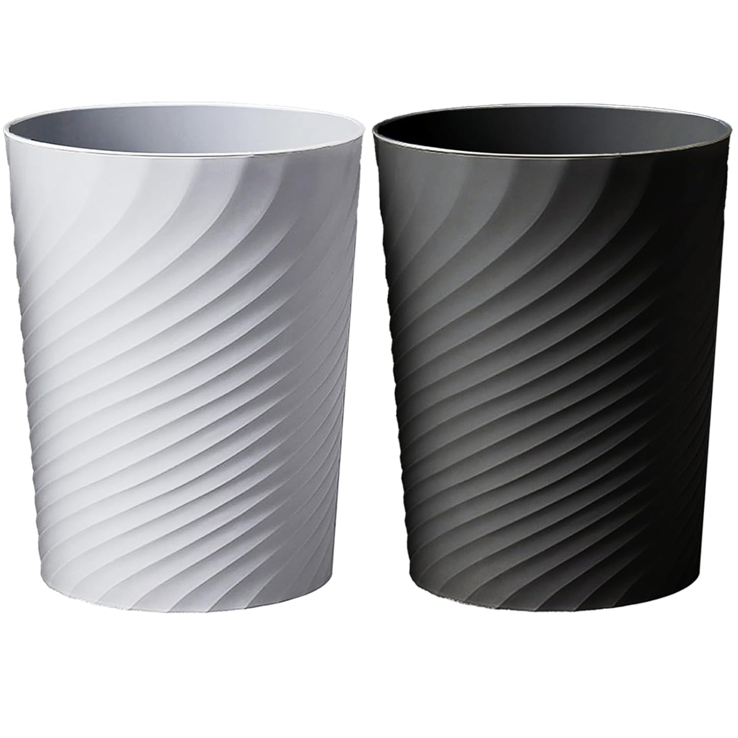 Small Bathroom Trash Can 1.8 Gallon Wastebasket Recycling Bin for Bedroom Office Kitchen (Black