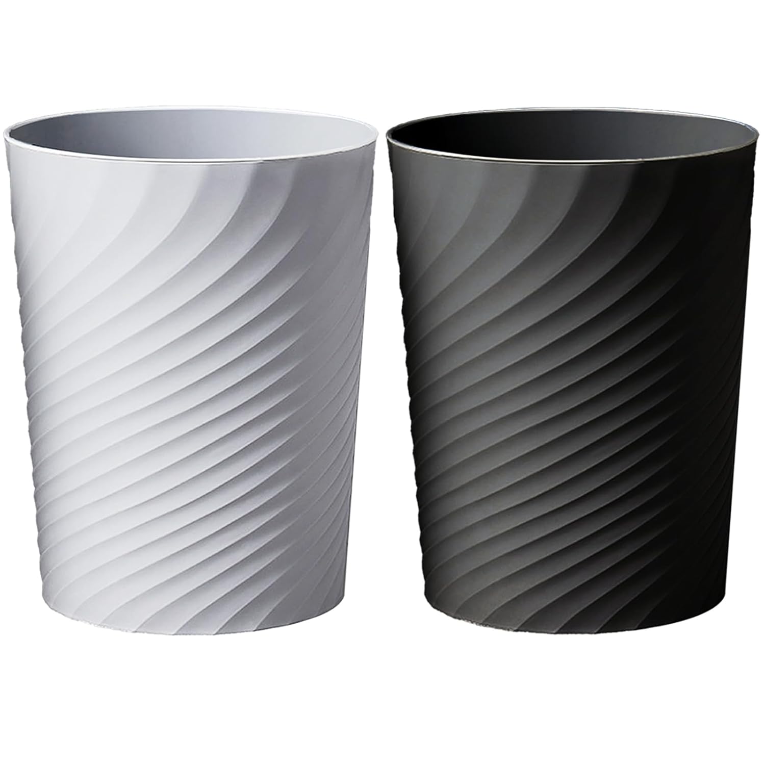 Small Bathroom Trash Can 1.8 Gallon Wastebasket Recycling Bin for Bedroom Office Kitchen (Black