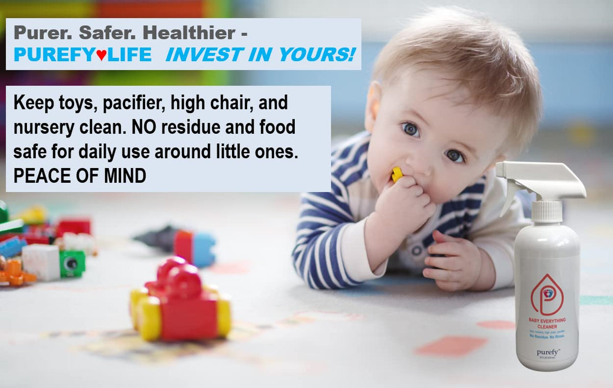 PUREFY Baby Everything Cleaner (16oz + Concentrate Makes 80oz) Hypoallergenic. Hypochlorous