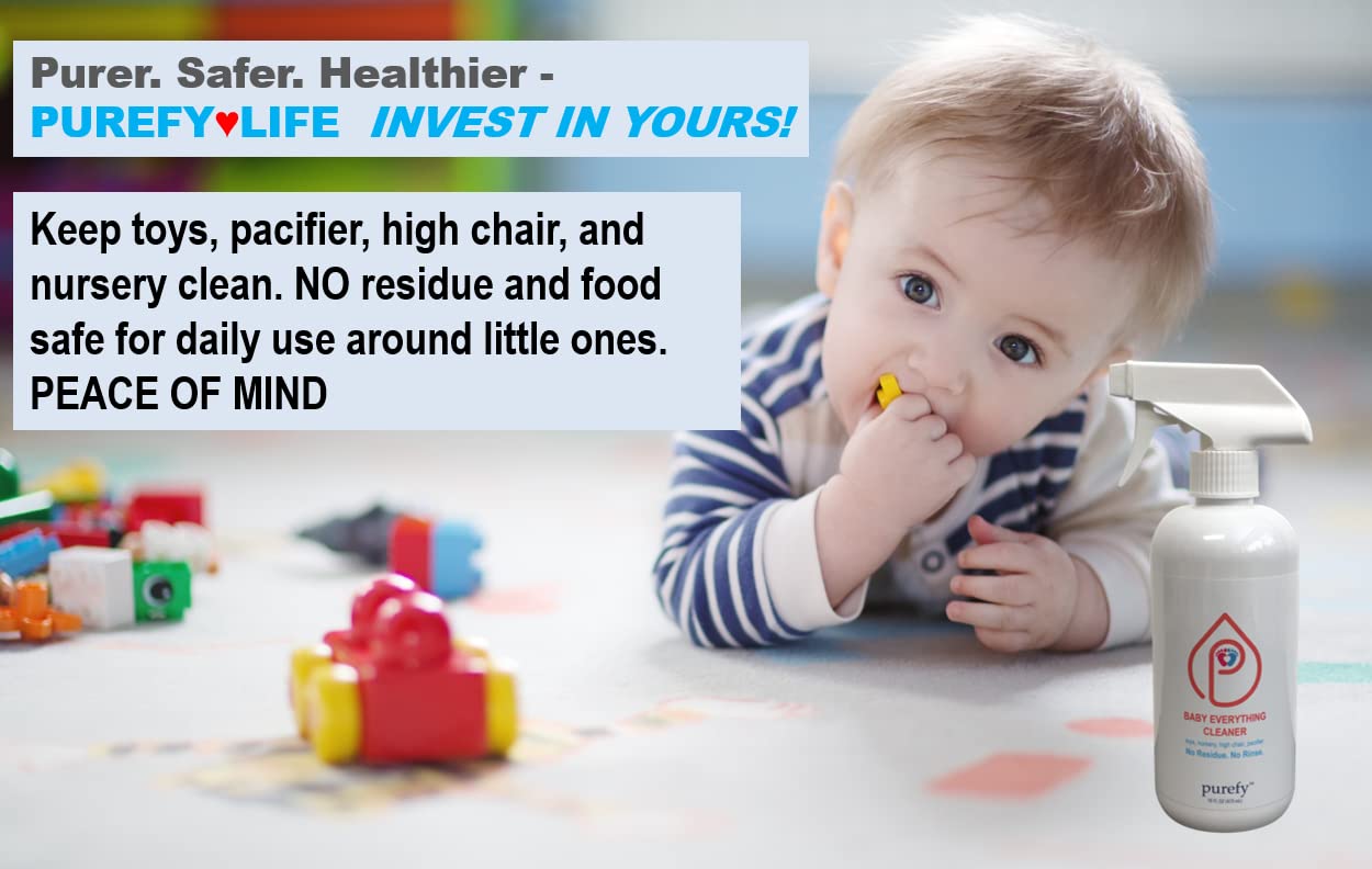 PUREFY Baby Everything Cleaner (16oz + Concentrate Makes 80oz) Hypoallergenic. Hypochlorous