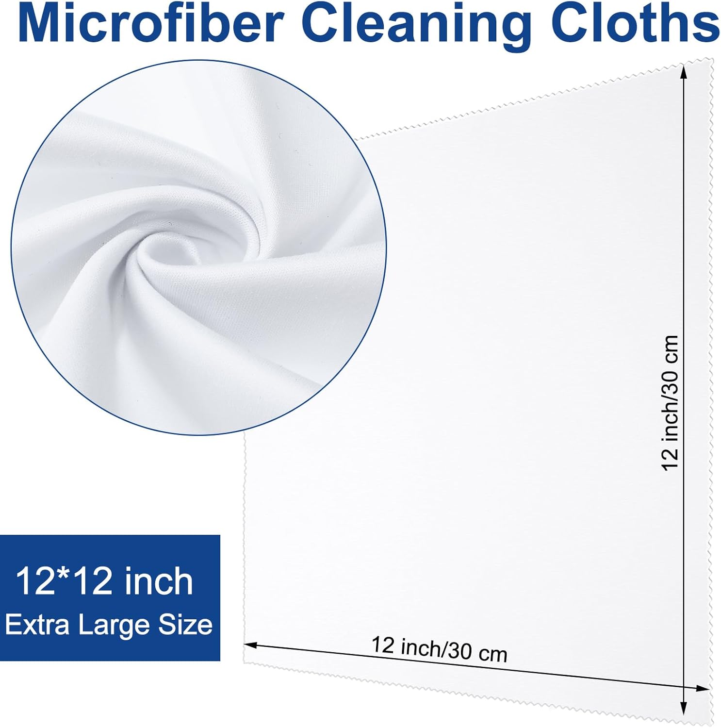 Frienda 12 Pack Large Microfiber Glass Cleaning Cloths 12 x 12 Inch Oversized Eyeglass Sunglasses