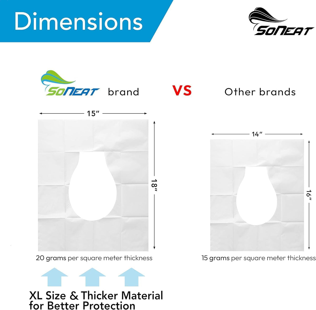 Disposable Toilet Seat Covers Flushable XL 50 Pack – Adults & Kids Potty Training Travel Toilet
