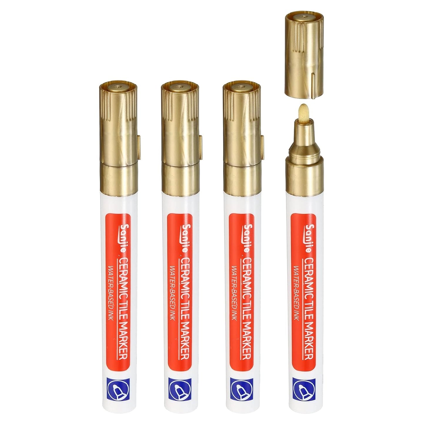 PATIKIL Grout Pen, 4 Pack Golden Tile Marker Waterproof Grout Sealer Pen Tile Repair Pens Paint
