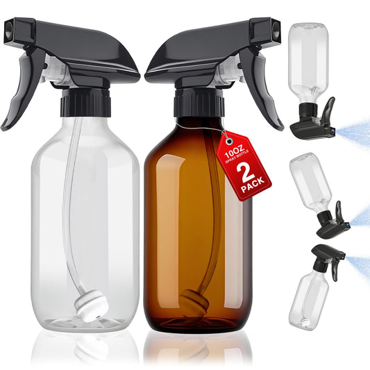 2 Packs Plastic Spray Bottles 360° Water Spray Bottle for Cleaning - 10 oz/300 ml Upside Down Spray