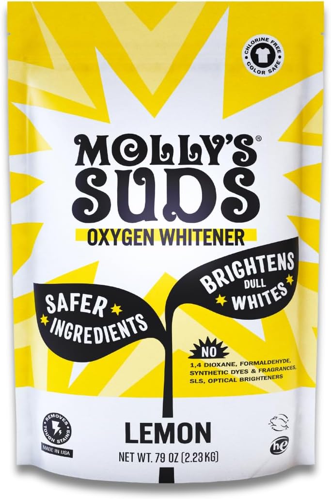 Molly's Suds Oxygen Whitener | Powerful Bleach Alternative, Chlorine Free & Color Safe | Brightens