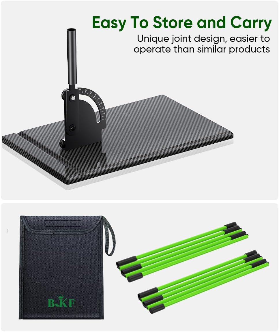 BKF Golf Alignment Sticks and Angle Holder Set with Portable Bag, Golf Swing Trainer, Golf Training