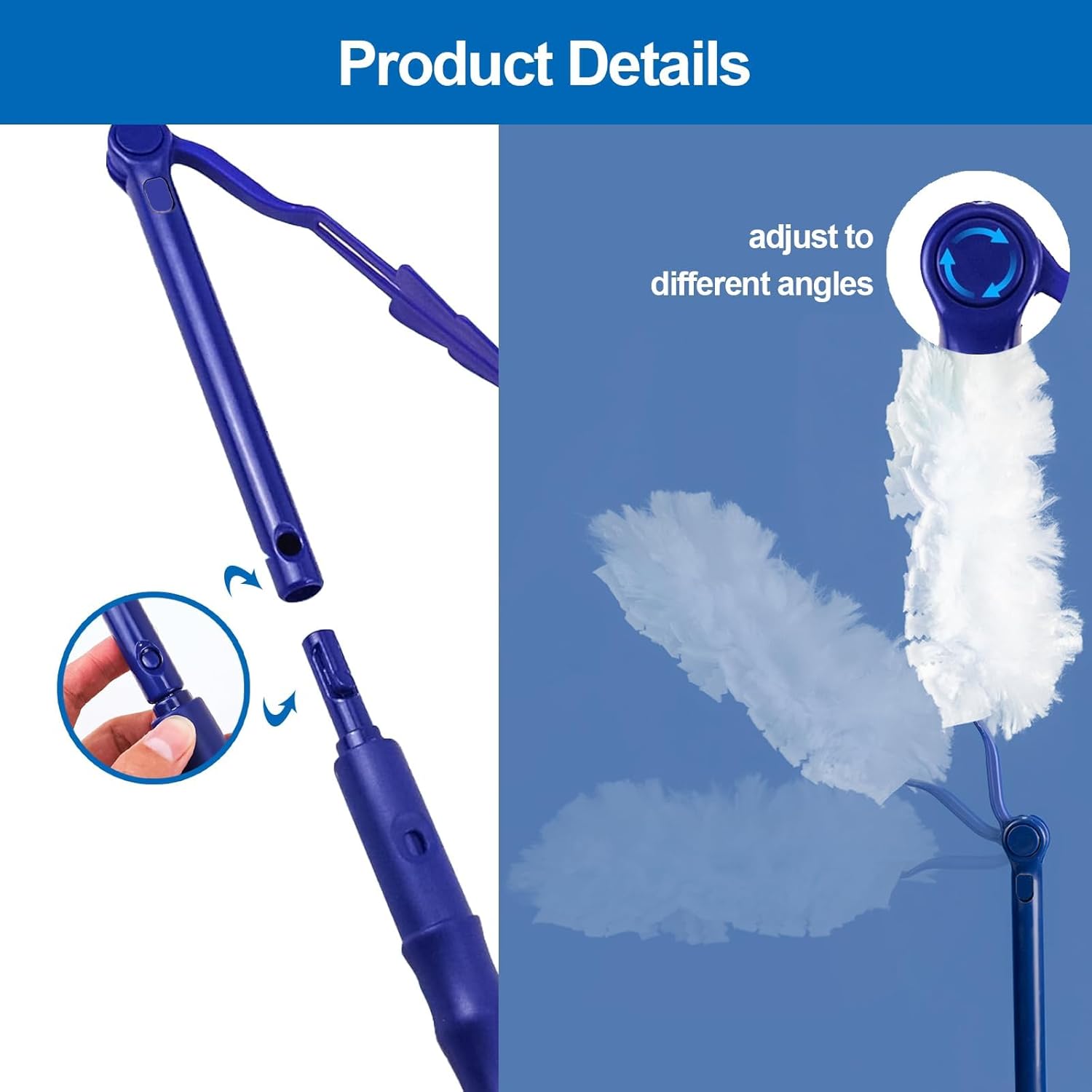 Replacement Handles Compatible with Swiffer Duster Refill, Swiffer Duster Extended Handle,Foldable