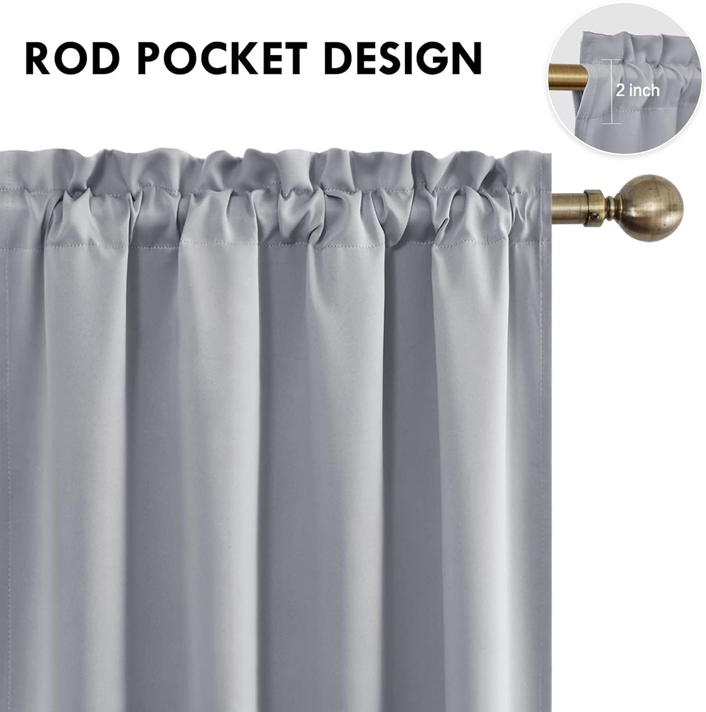 DWCN Blackout Curtains for Living Room Thermal Insulated, Energy Saving & Noise Reducing Bedroom