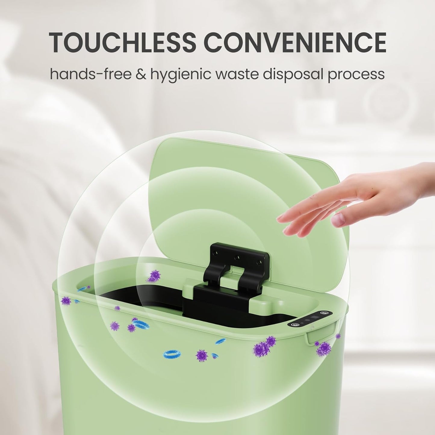 Cesun Motion Sensor Trash Can, 5 Gallon Automatic Bathroom Garbage Can with Lid, Touchless Smart