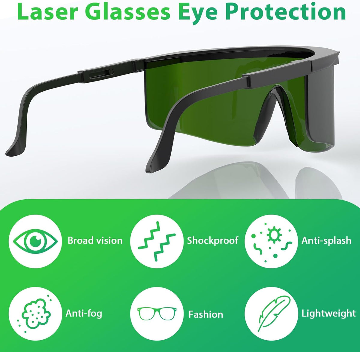 Laser Protection Glasses,IPL 200-2000nm Laser Eye Safety Goggles,with Case & Cleaning Cloth,for UV