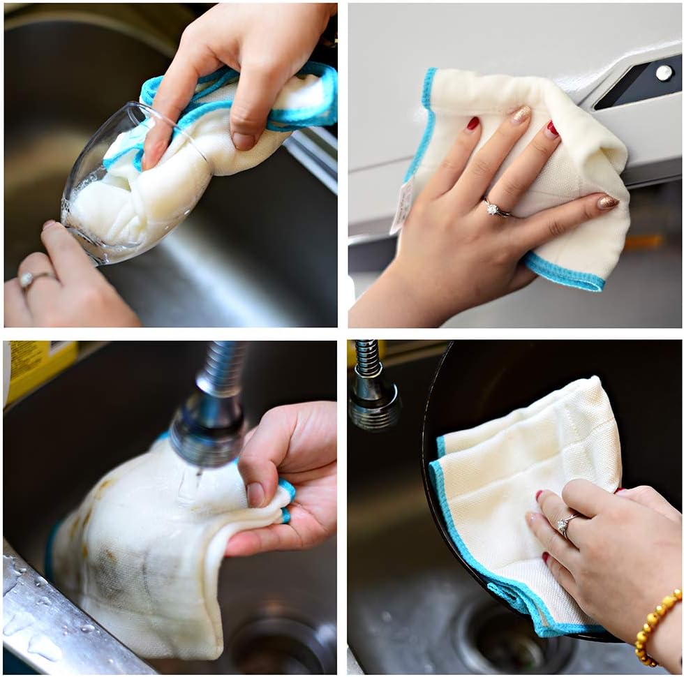 10-Piece Kitchen Dish Cloths Set, Reusable and Highly Absorbent Dishcloth Towels for Kitchens