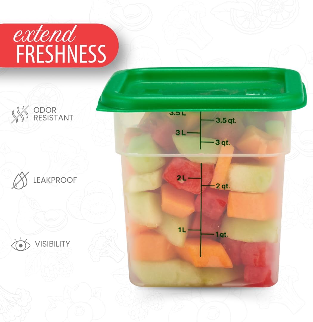 Cambro Food Storage Container with Lid (Microwave Safe and BPA-Free) - 2 Pack - Classic Series