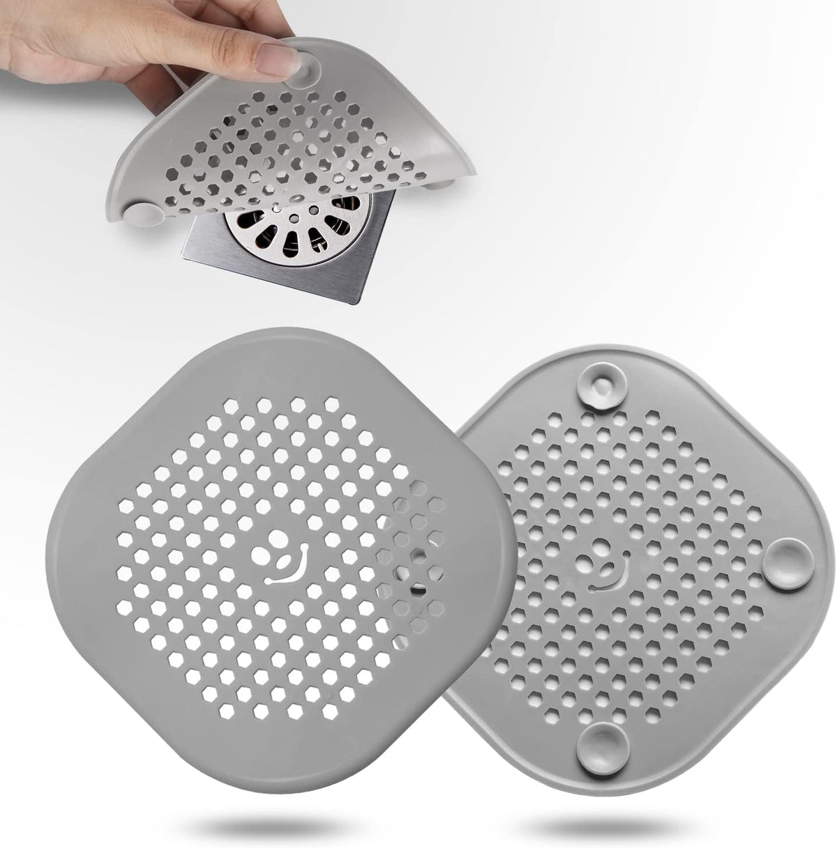 2 Pack Drain Hair Catcher Silicone Bathroom Accessories Shower Drain Protector Sink Drain Strainer