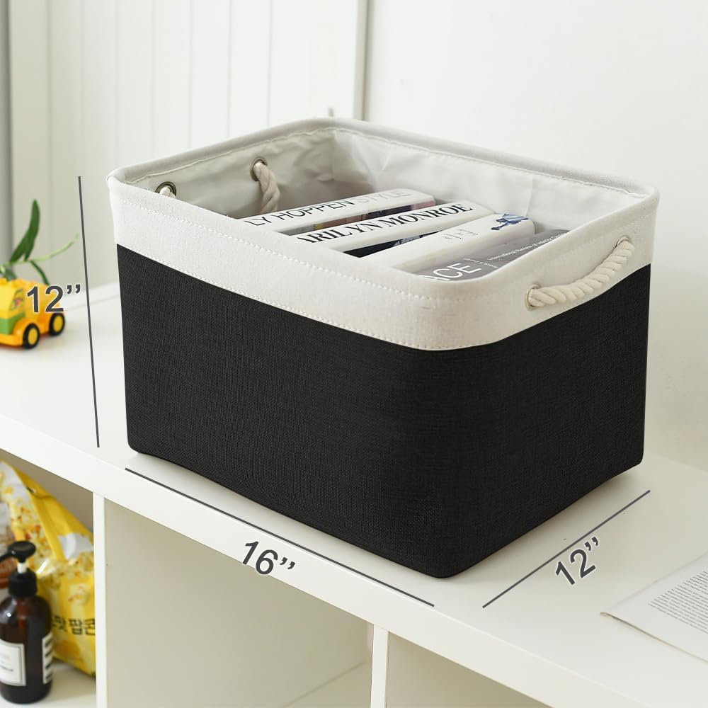 TheWarmHome Storage Basket for Gifts Empty - Large Cubes 3 Pack 15.8x11.8x11.8 inch Storage Bins