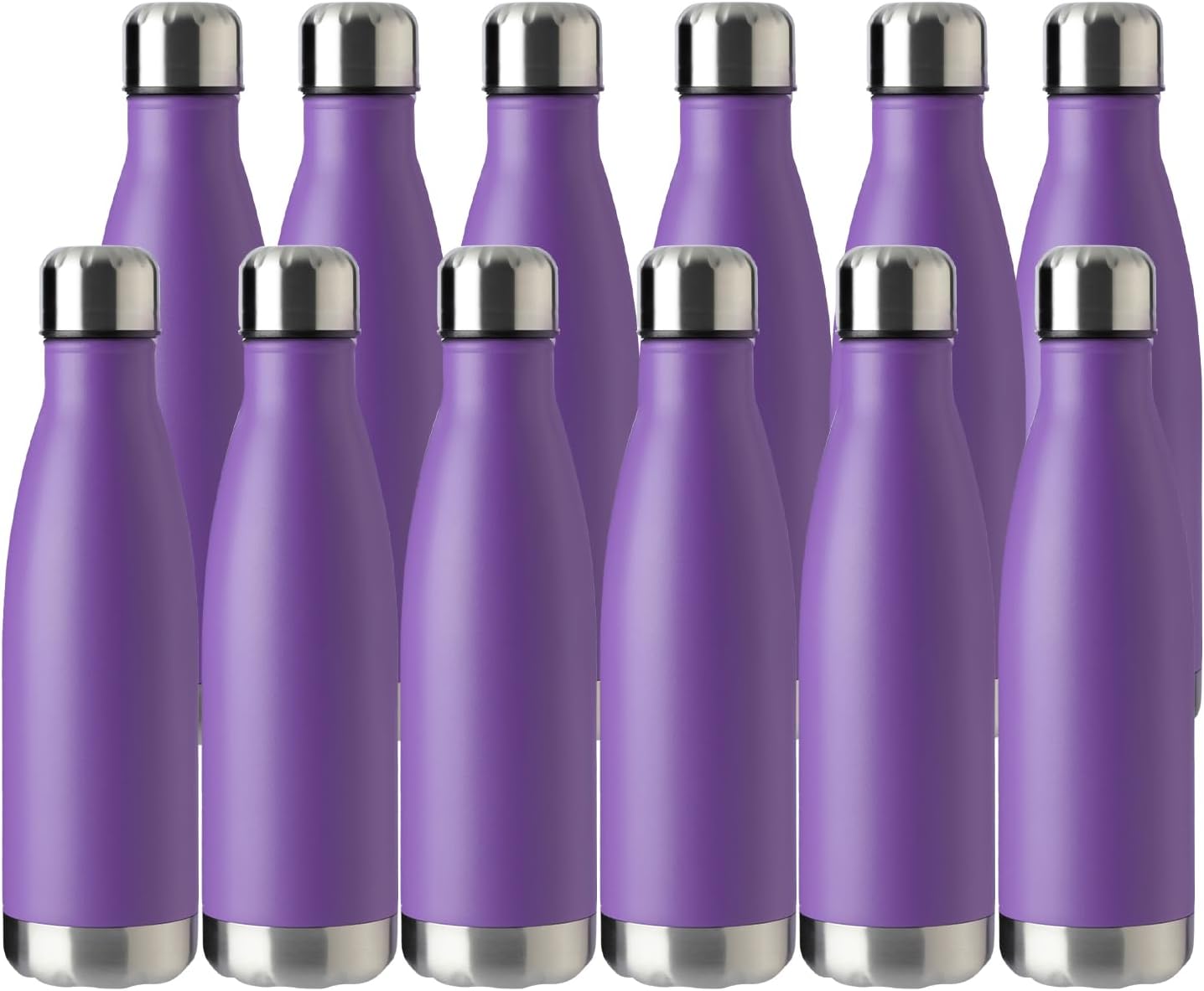 MEWAY 17oz Sport Water Bottle 12 Pack Vacuum Insulated Stainless Steel Leak-Proof Double Wall Cola