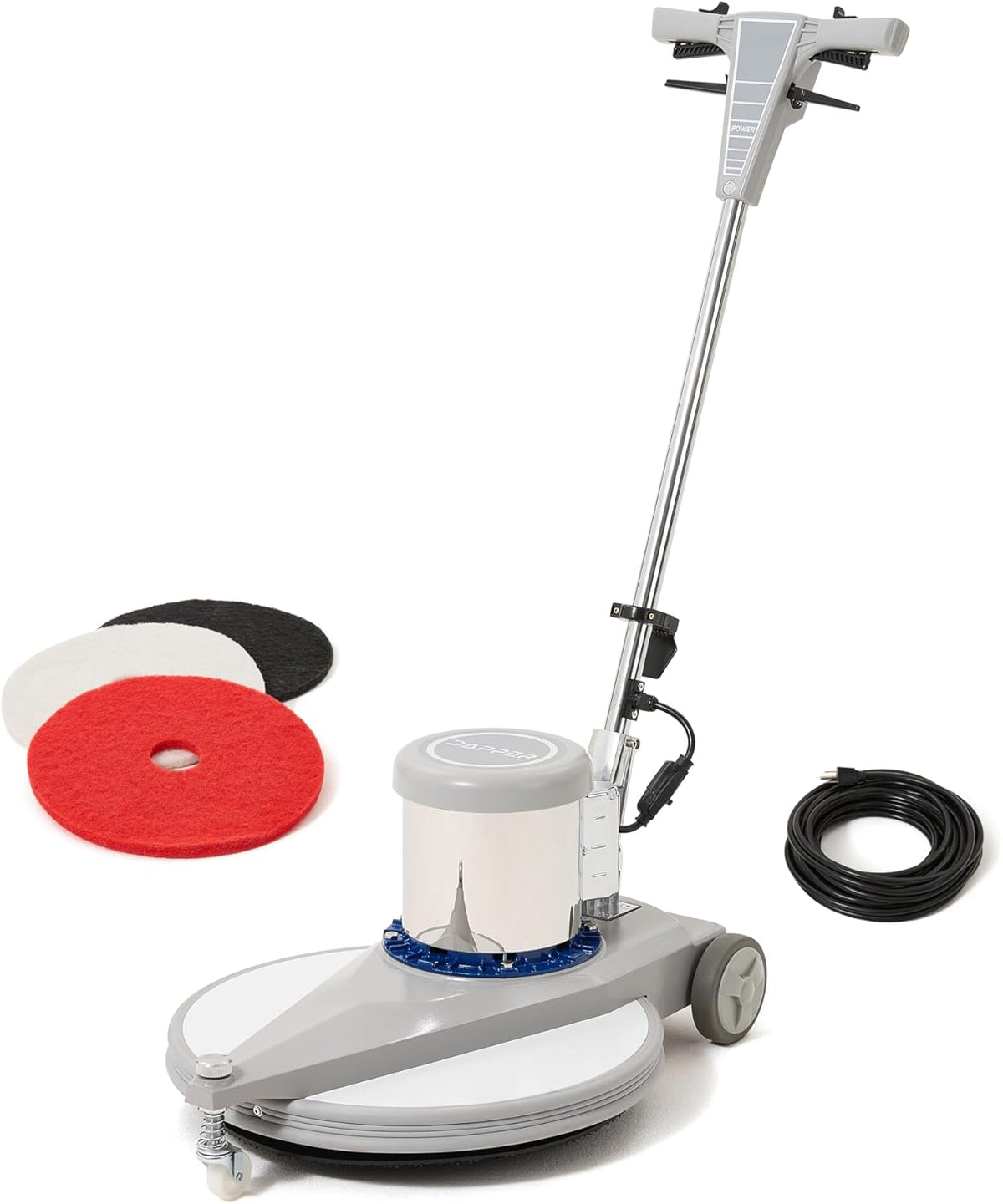 20" High-Speed Commercial Floor Burnisher, 1.5 HP, 1500 RPM, 40ft Cord, Rubber Bumper Guard, with