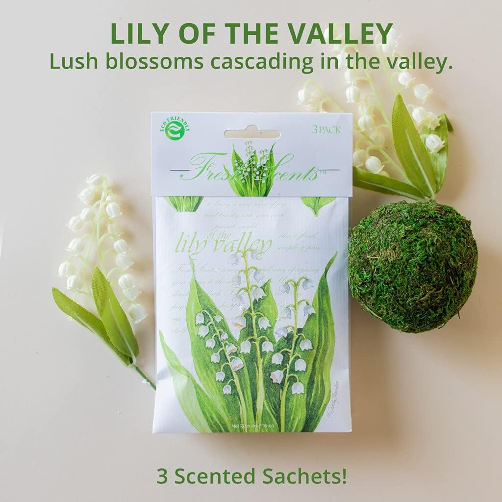 WILLOWBROOK | Fresh Scents Scented Sachet Packet | Lily of The Valley | Air Freshener Bags for